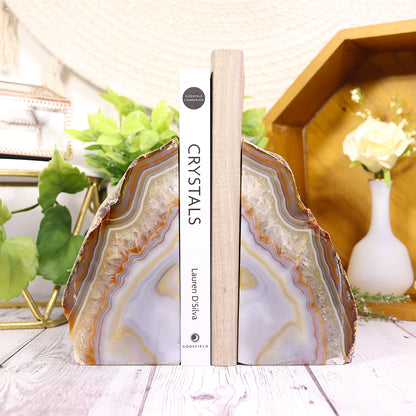Natural Agate Bookend Pair