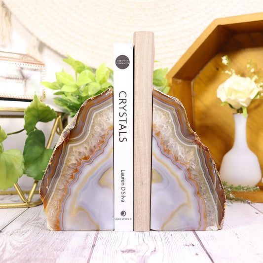 Natural Agate Bookend Pair