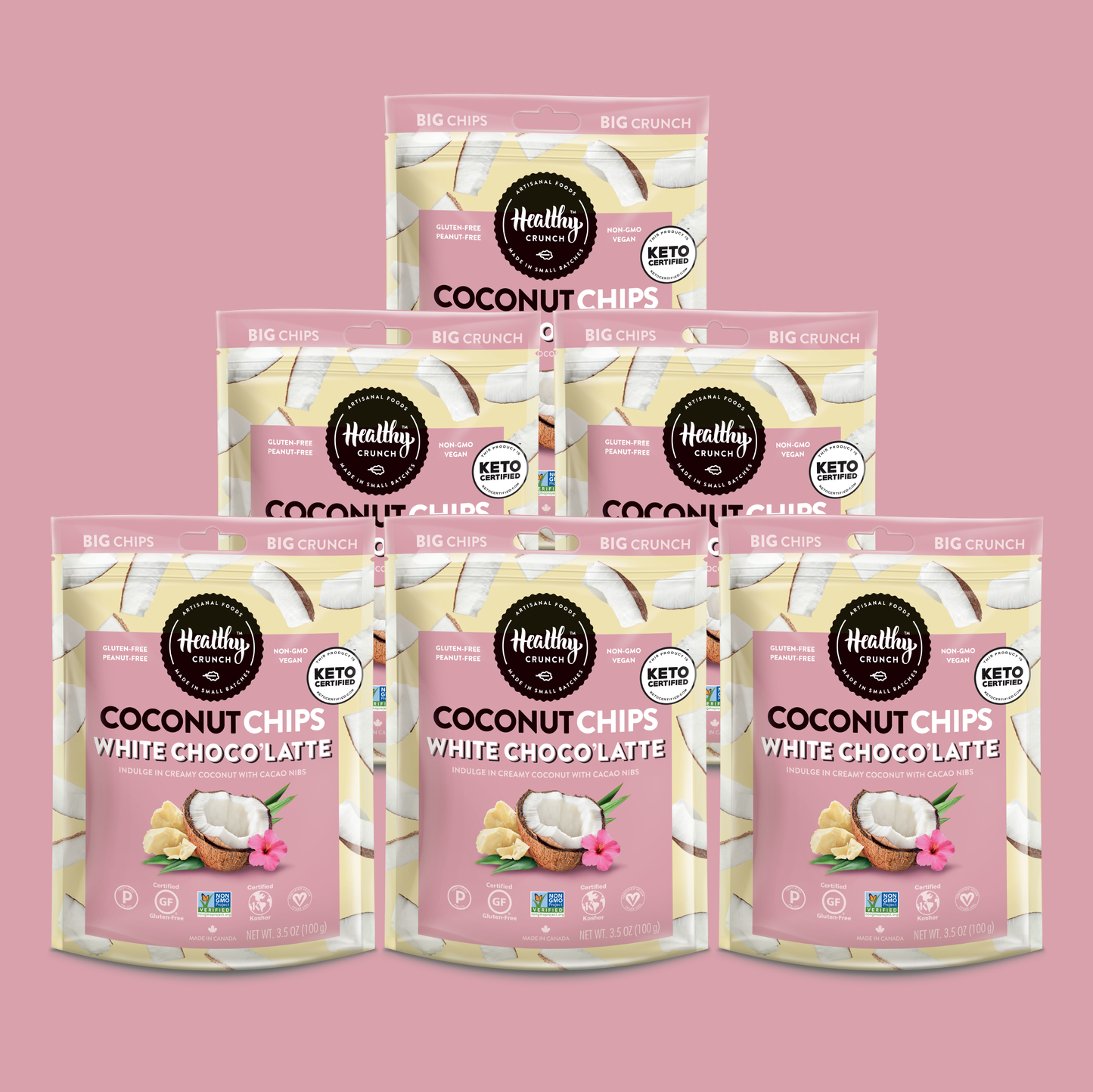 White Choco'Latte Coconut Chips: 6-Pack