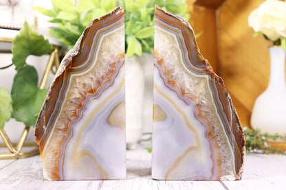 Natural Agate Bookend Pair
