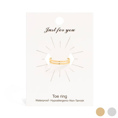18K Gold PVD Stainless Steel Adjustable Double Bar Toe Ring: Gold