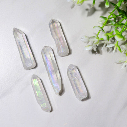 Angel Aura Crystal Quartz Points - 12 Pcs