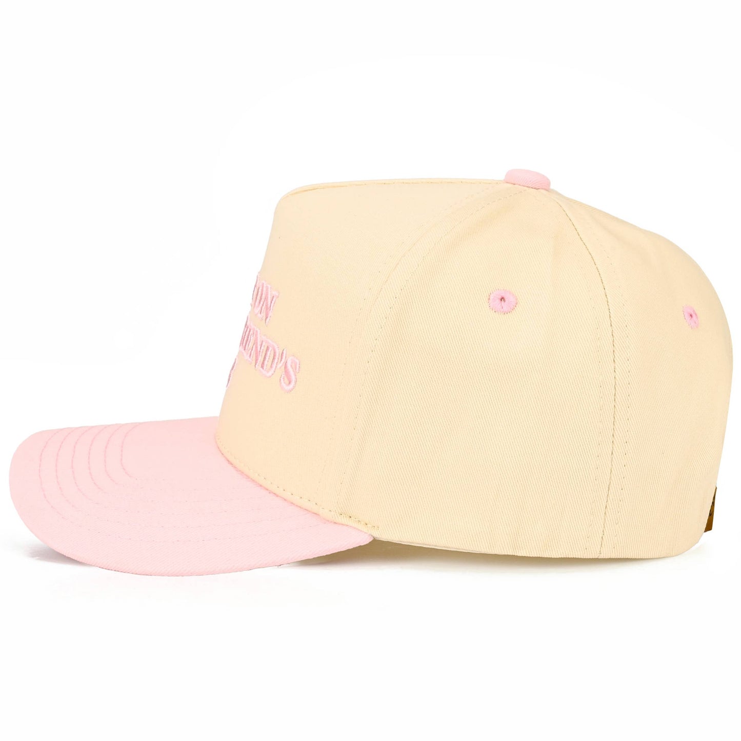 C.C PUT IT ON MY BOYFRIEND'S TAB Letter Two Tone Trucker Hat: Sky Blue