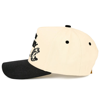 C.C CATCH OF THE DAY Embroidered Letter Two Tone Trucker Hat: Black
