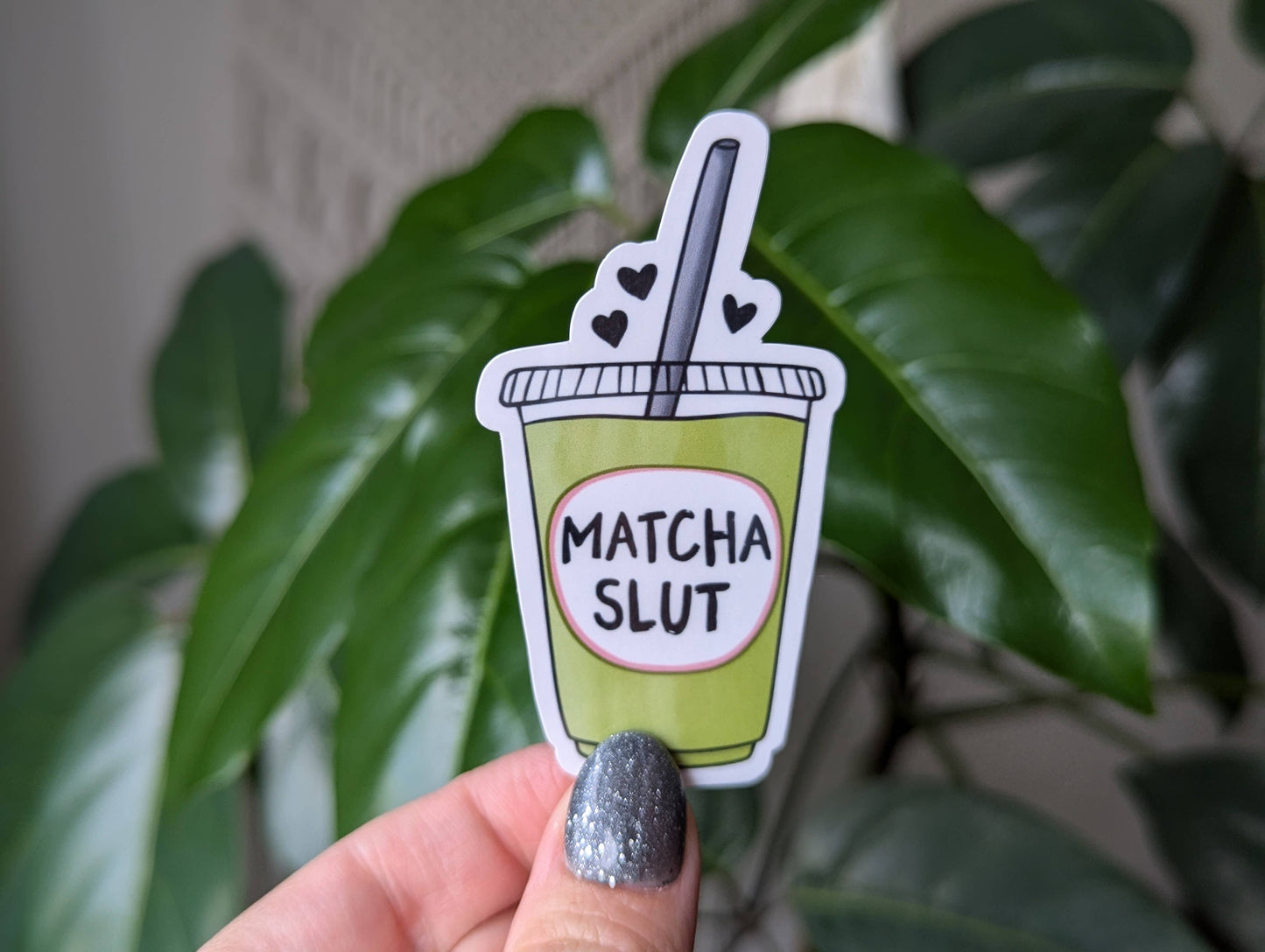 Matcha slut vinyl sticker, coffee shop merch: Loose