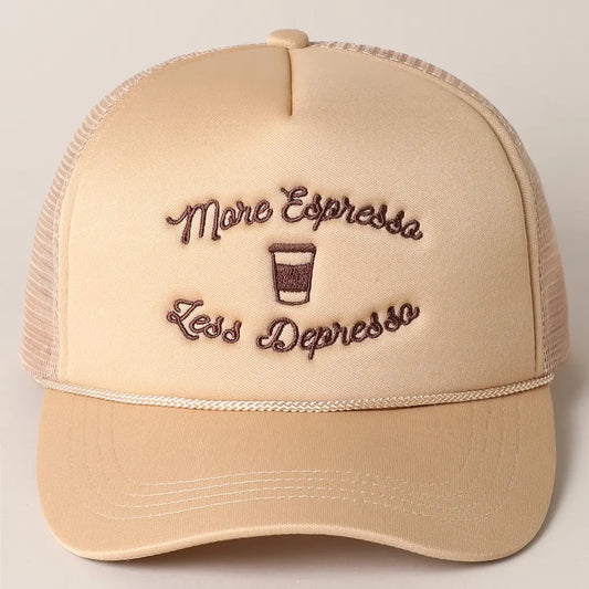 More Espresso Less Depresso Trucker Hat