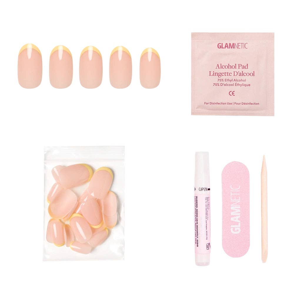 French Butter Press-On Nails | Short Round Spring Yellow