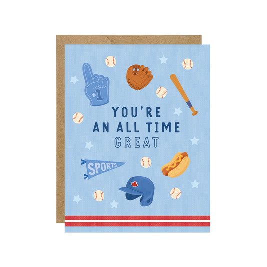 Blue Jay All Time Great - Baseball Sports Birthday Card