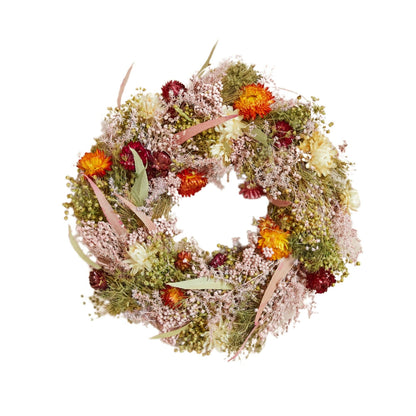 Multi-Colored Dried Flower Wreath - Summer Bestseller: Large