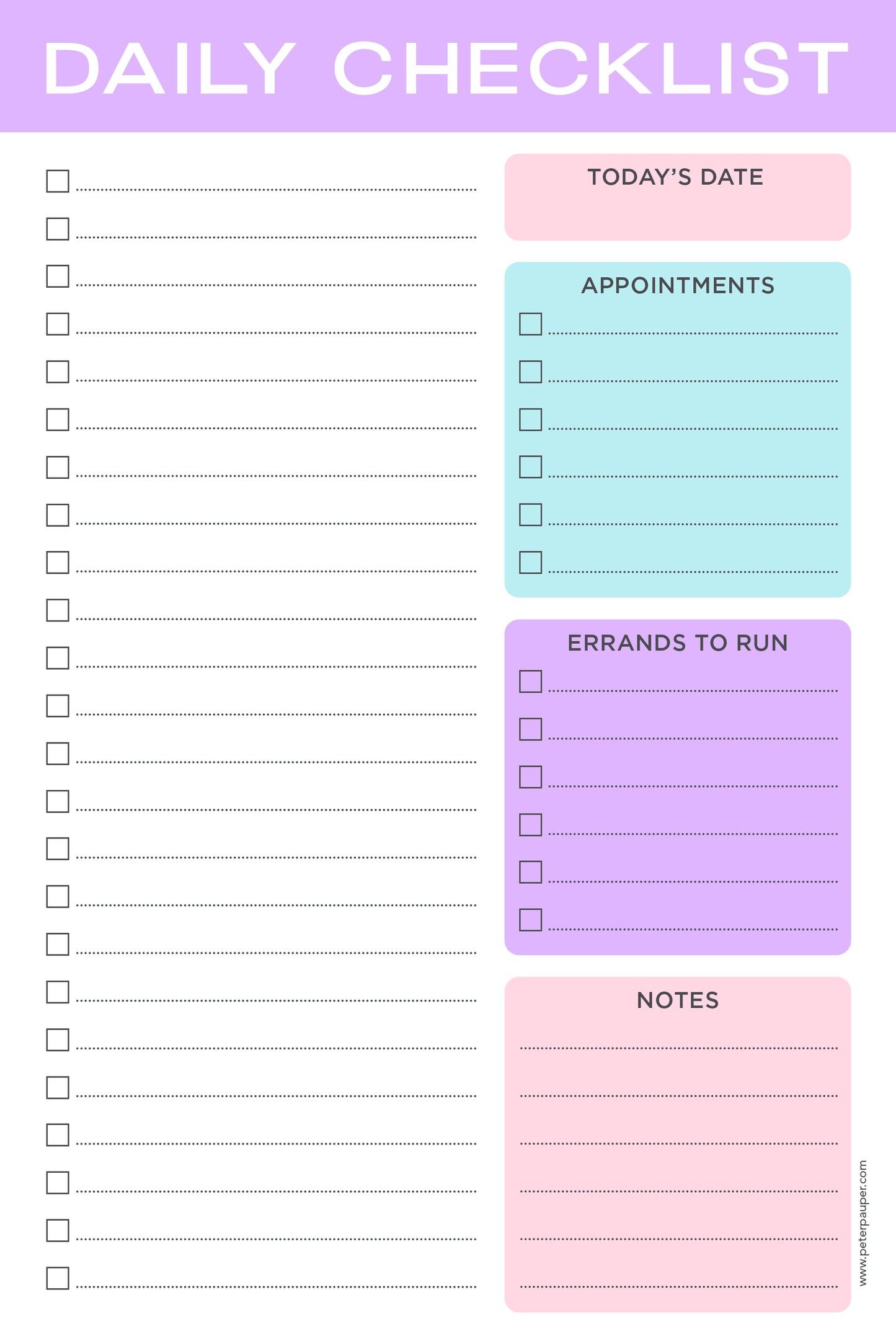 Pastel Daily Note Pad