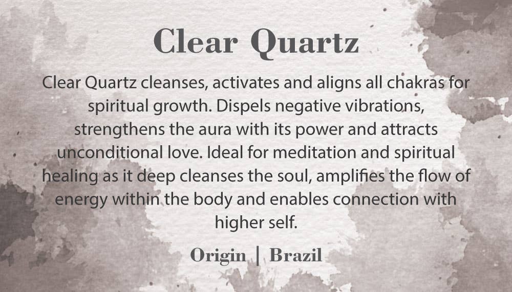 Crystal Information Cards - Clear Quartz