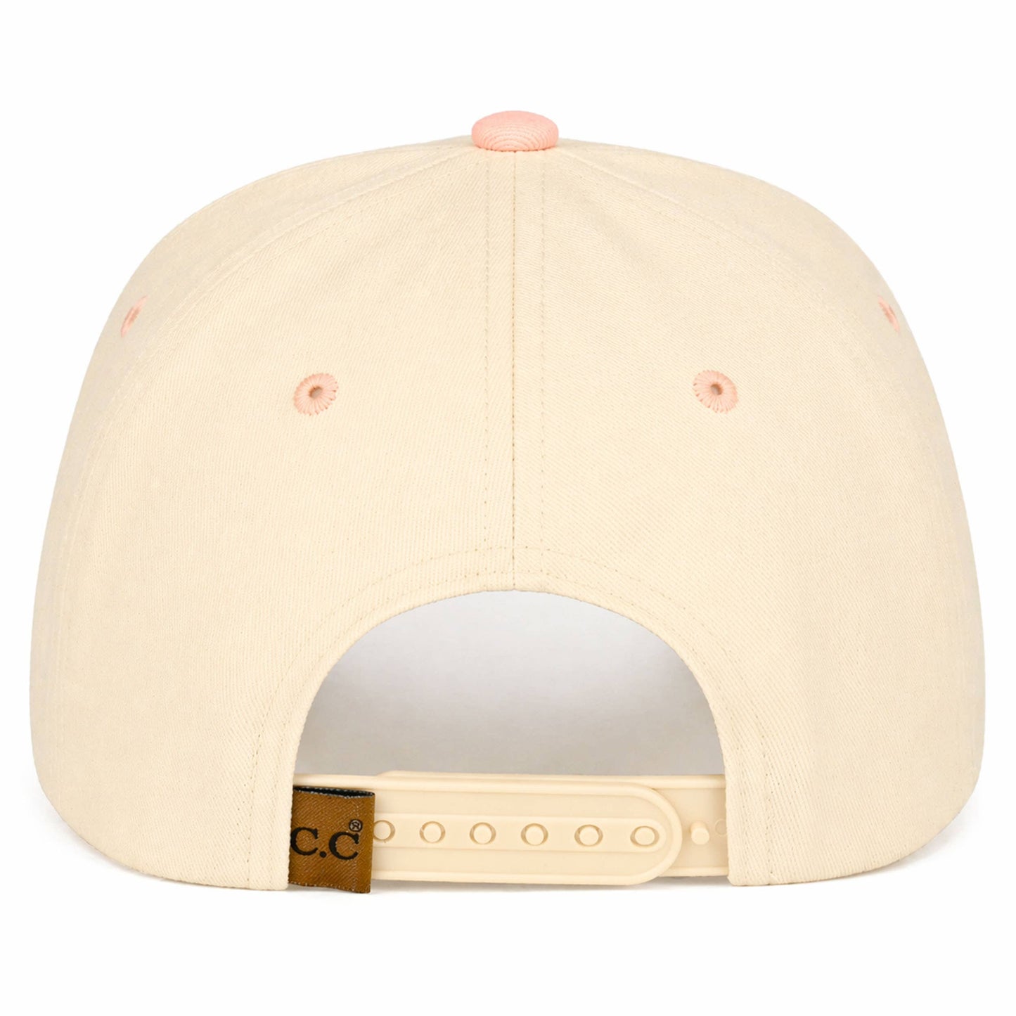 C.C SUNRISE SUNBURN SUNSET REPEAT on Two Tone Trucker Hat: Peach