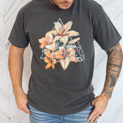 Lily Triangle Unisex T-shirt | Prairie Clothing: Pepper (Grey) / Large