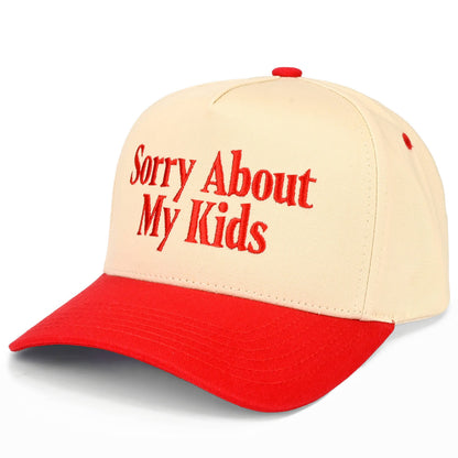 C.C SORRY ABOUT MY KIDS Letter Two Tone Trucker Hat: Leopard