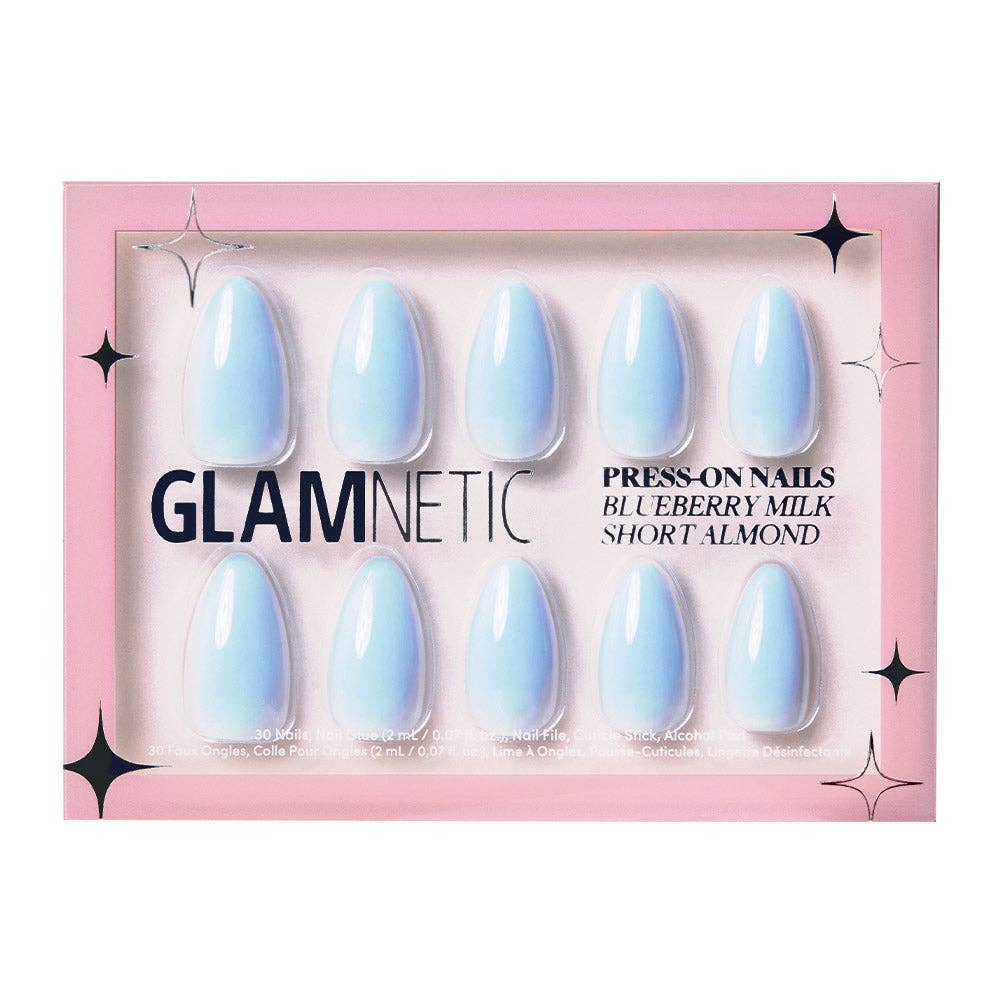 Blueberry Milk Press-On Nails | Short Almond Spring Blue
