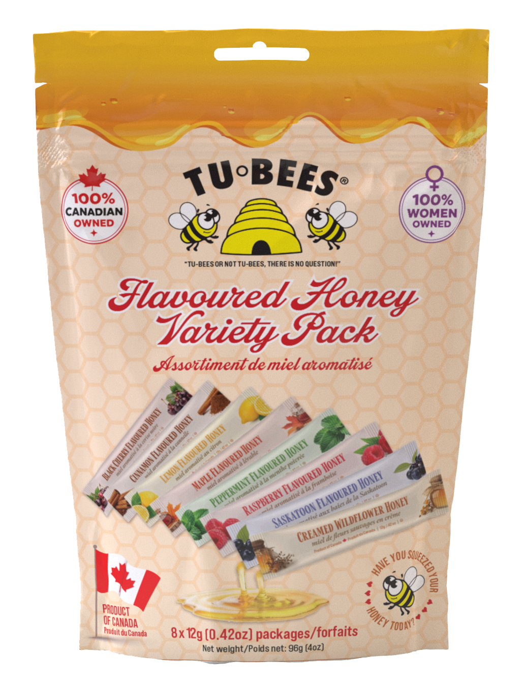 Honey Squeeze Packs - Pouch - Variety Pk of 8 minis