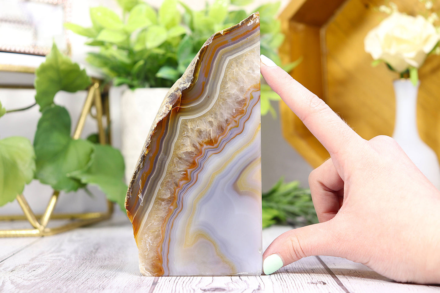 Natural Agate Bookend Pair