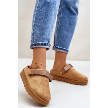 Womens Faux Suede Strappy Clogs Slip On Mules Slippers