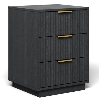 3-Drawer Low Storage Cabinet: Black