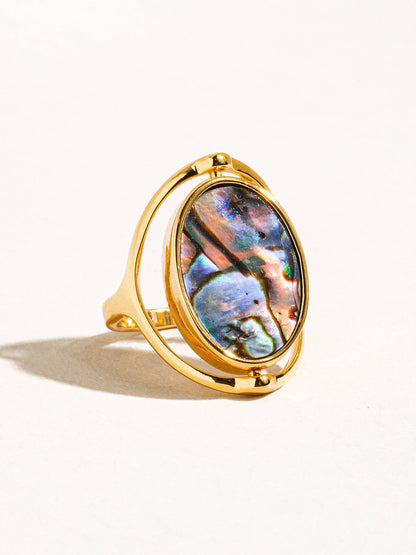 Violette 18K Gold Double-Sided Shell Ring: Yellow Gold / 7