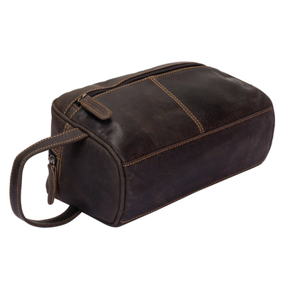 Leather Banff Toiletry Bag: Sandal