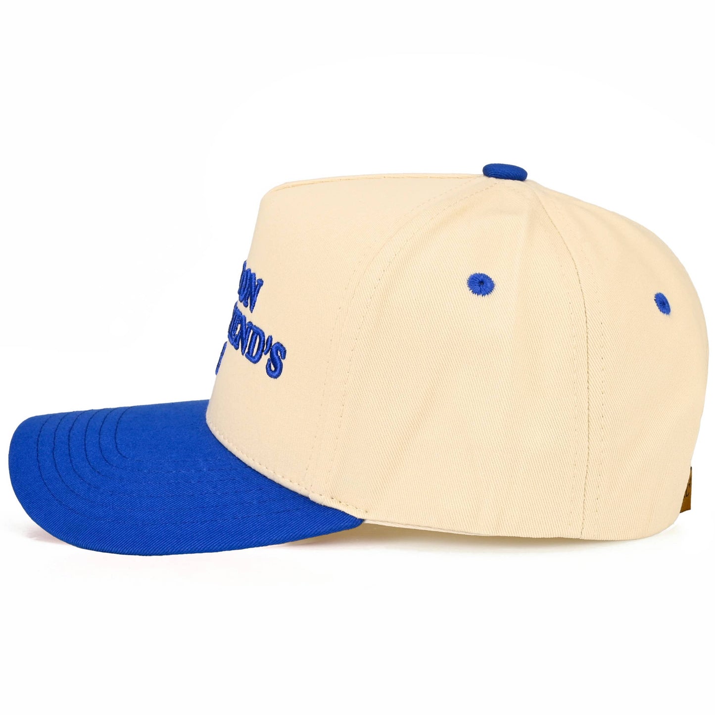 C.C PUT IT ON MY BOYFRIEND'S TAB Letter Two Tone Trucker Hat: Sky Blue