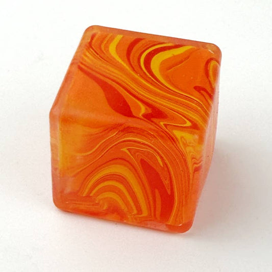 Marble Ice Cube Squishy Slow Rising Stress Toy: Orange Marble / 2.2 in