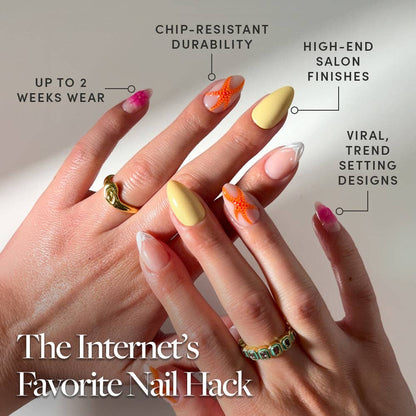 Sunset Tide Press-On Nails | Tropical Floral Short Almond