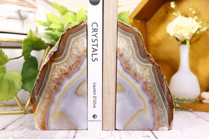 Natural Agate Bookend Pair