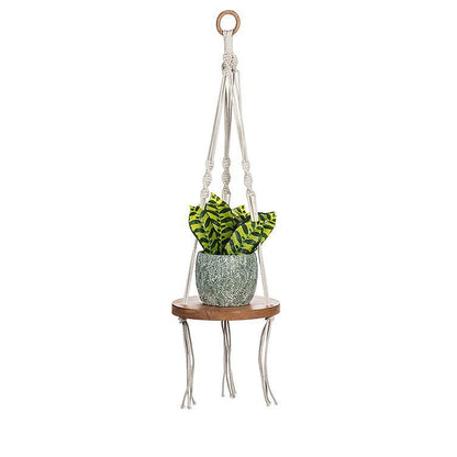 Macrame Plant Holder with Base