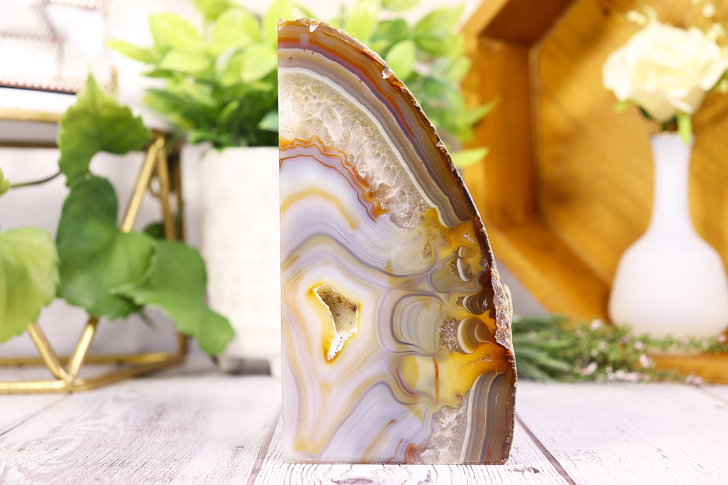 Natural Agate Bookend Pair