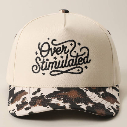 Over Stimulated Embroidered Two-Tone Trucker Hat: LEOPARD / ONE SIZE
