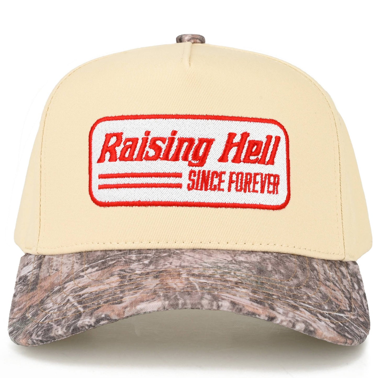 C.C RAISING HELL Letter on Two Tone Trucker Hat