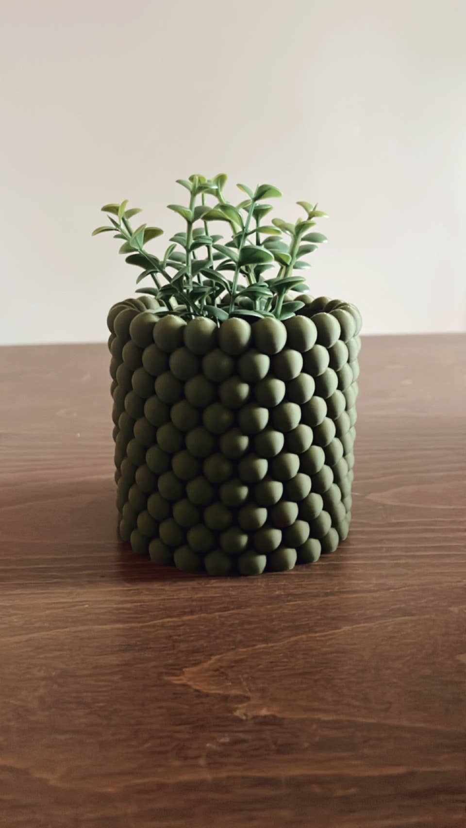 Bubble Texture Orb Planter: Mid-Century Modern Plant Pot: Cedar / Large