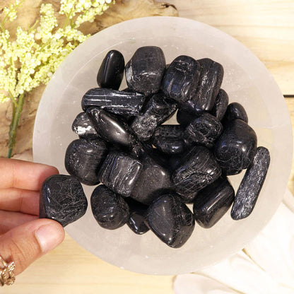 1 lb Black Tourmaline Tumbled Stones