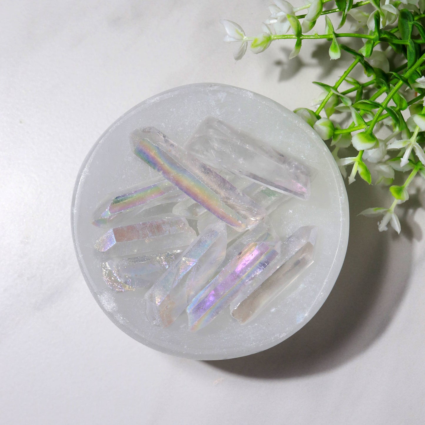 Angel Aura Crystal Quartz Points - 12 Pcs