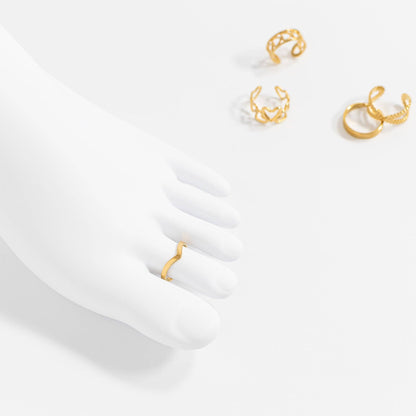 18K Gold PVD Stainless Steel Point Toe Ring: Stainless