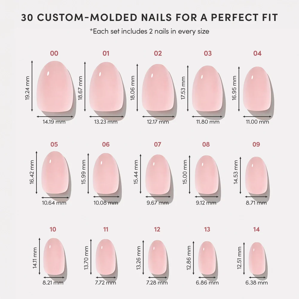 Pinch Me Press-On Nails | Short Oval | Blush Pink Glazed