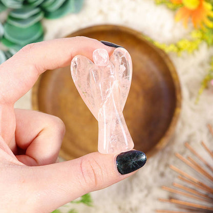 Rose Quartz Crystal Angel (Handmade)