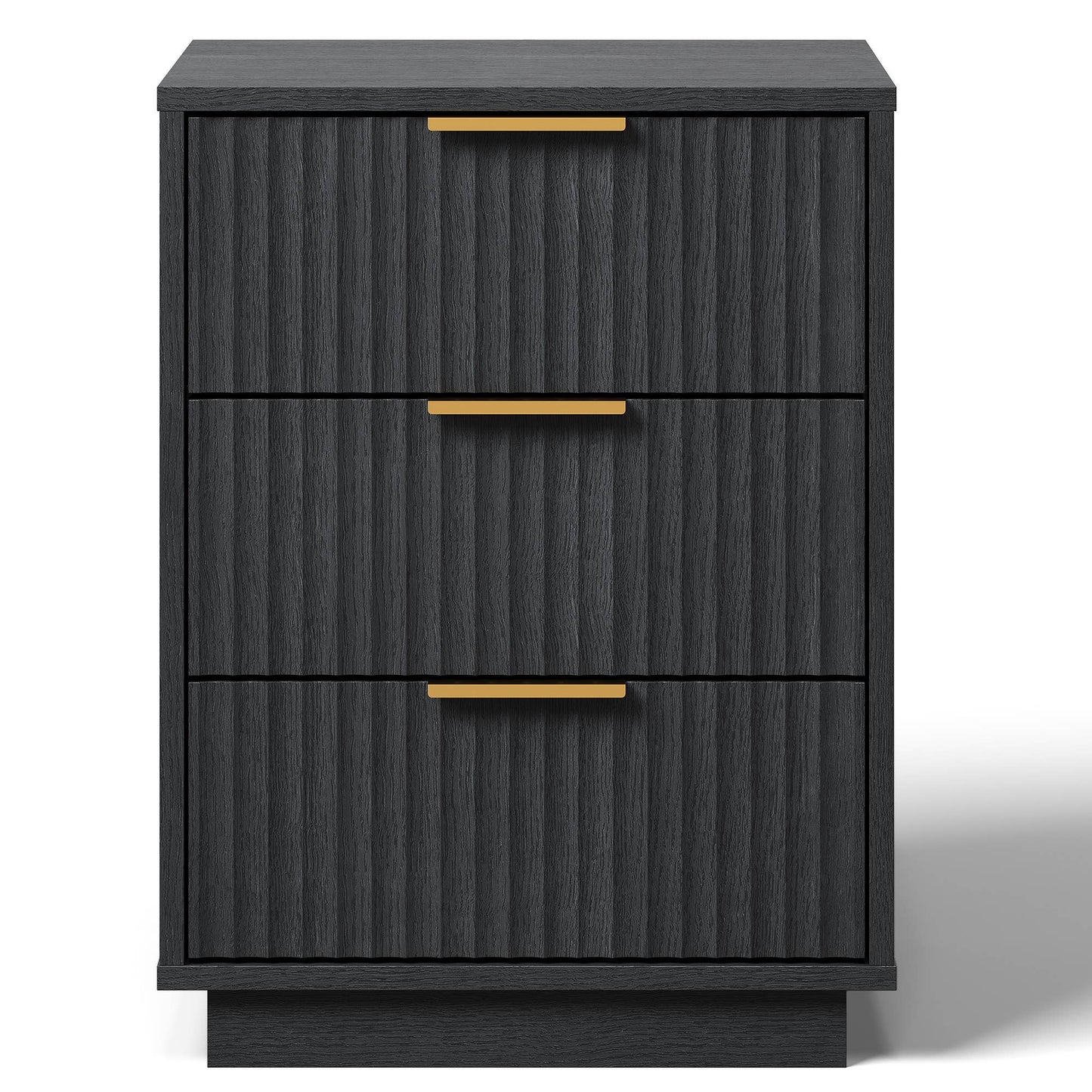 3-Drawer Low Storage Cabinet: Black
