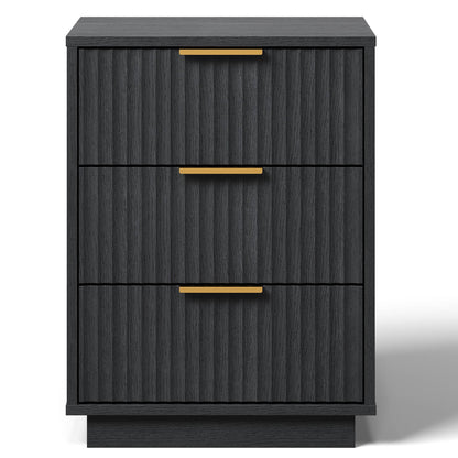 3-Drawer Low Storage Cabinet: Black