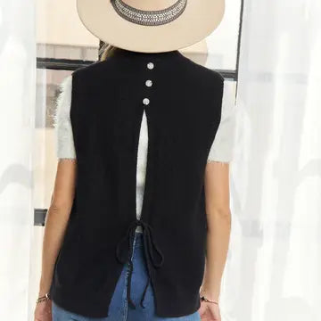 ROUND Neck Vest with Slight Open Back