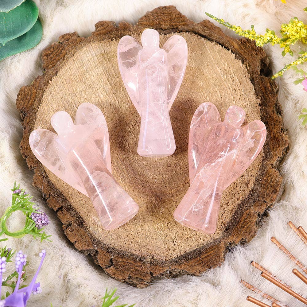 Rose Quartz Crystal Angel (Handmade)