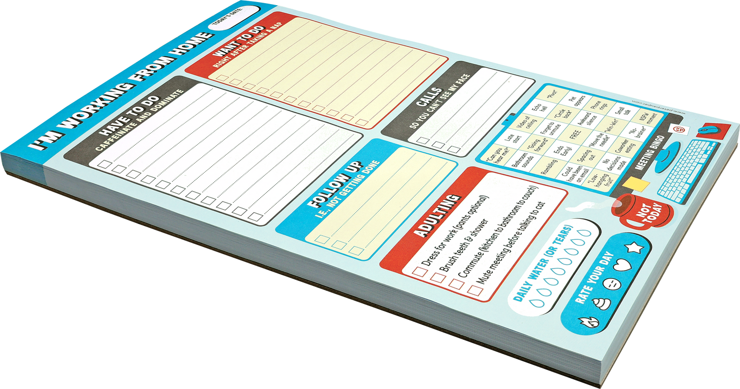 Note Pad I'm Working from Home Daily Planner Pad