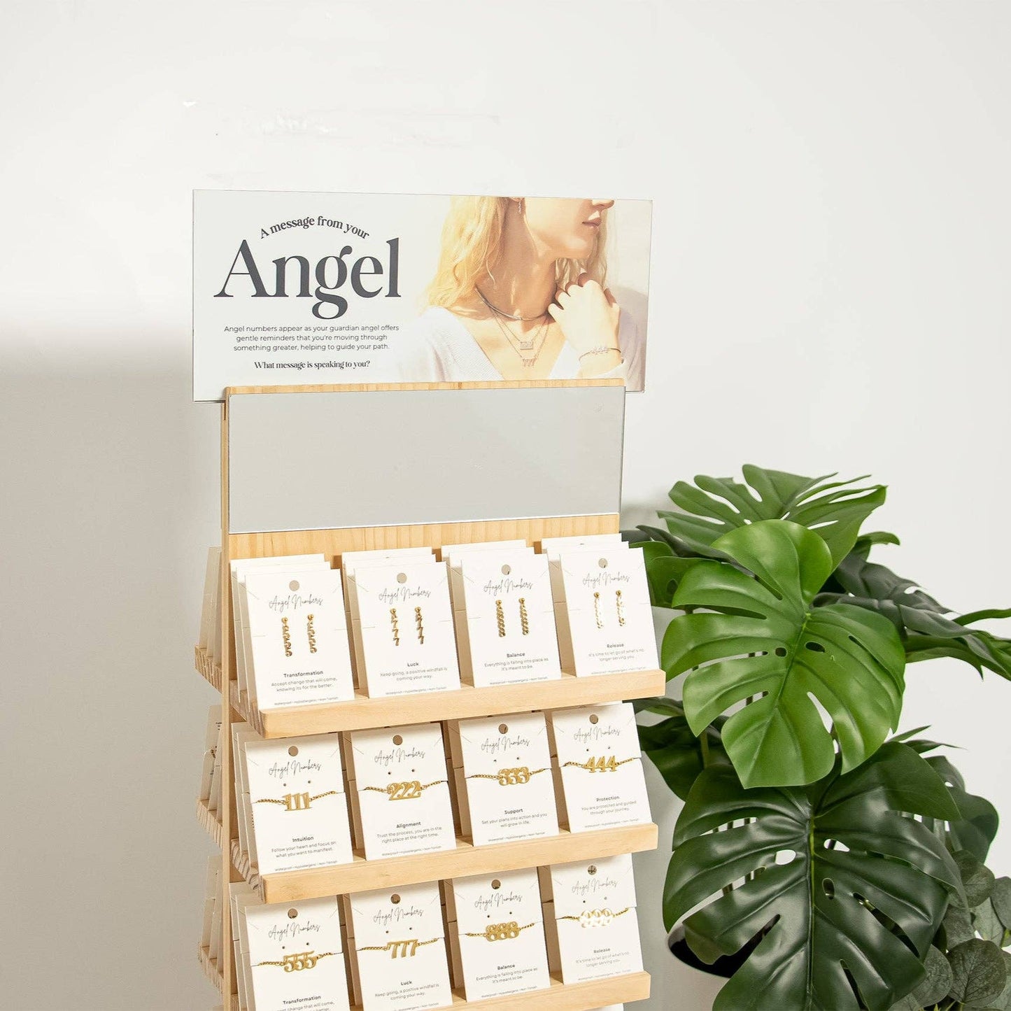 Angel Number Jewelry Display Set: Gold