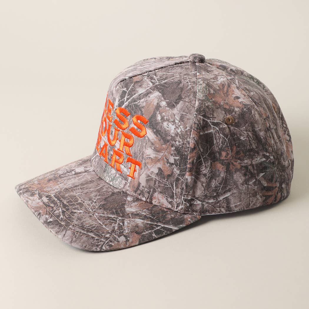 BLESS YOUR HEART Embroidery Camo Trucker Hat
: DK CAMO