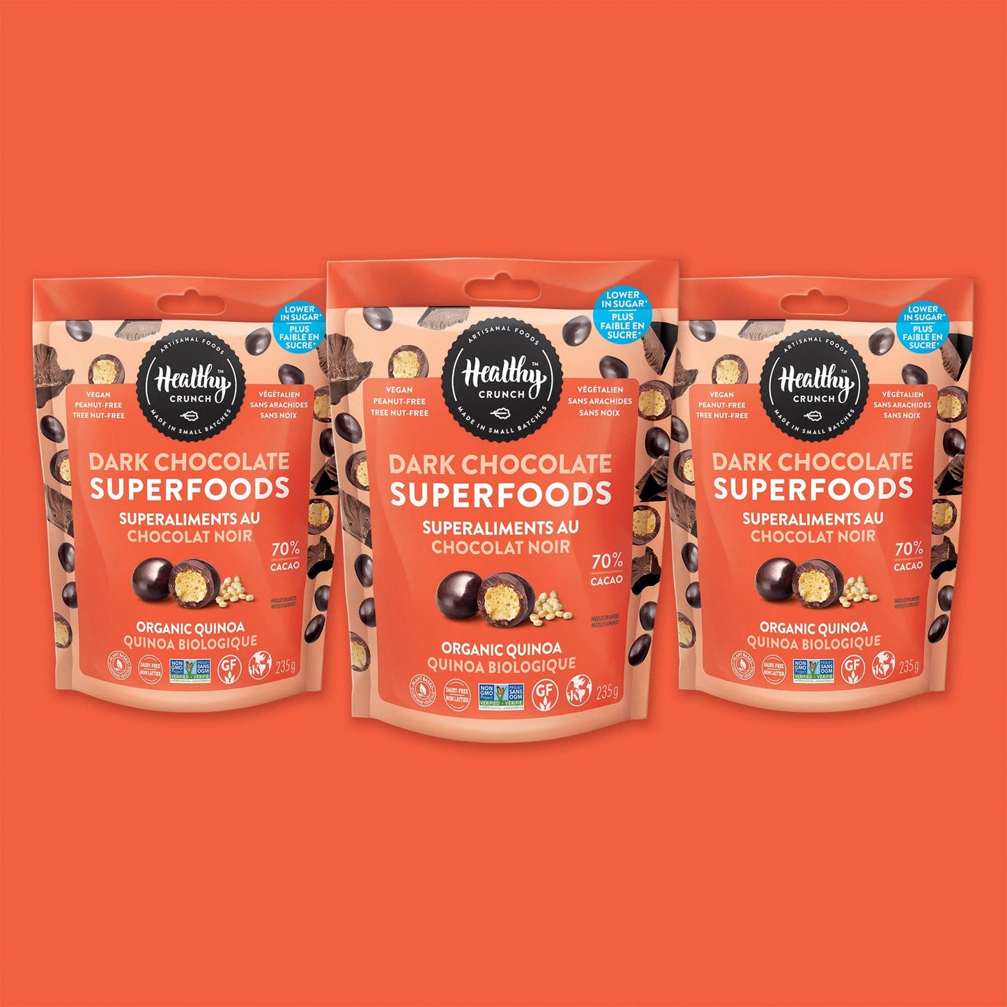 Organic Quinoa Dark Chocolate Superfoods: 3 Units