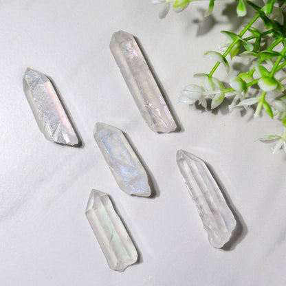 Angel Aura Crystal Quartz Points - 12 Pcs