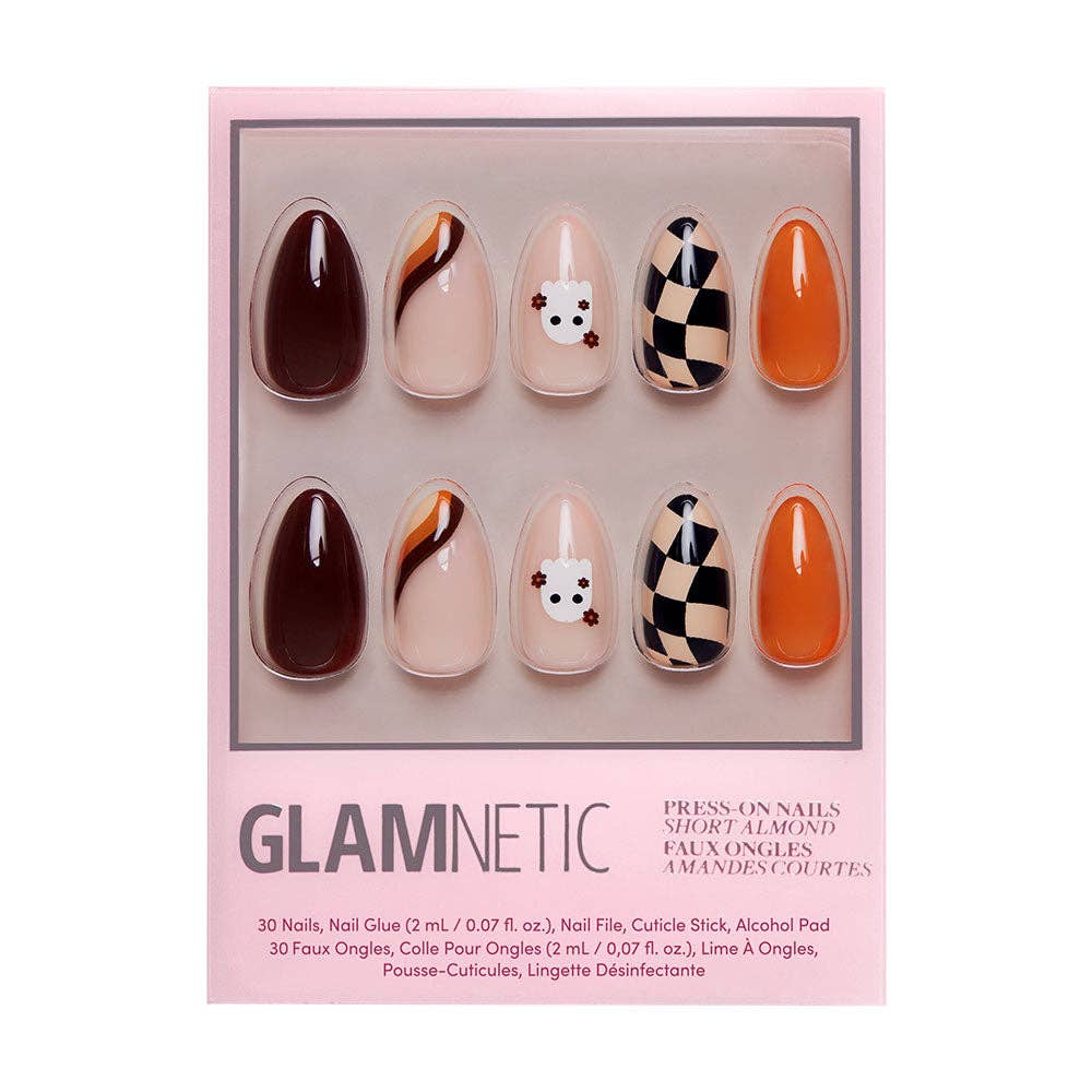 Fall Boo Press-On Nails | Short Almond Halloween Accent Nail
