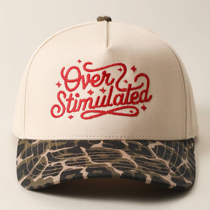 Over Stimulated Embroidered Two-Tone Trucker Hat: LEOPARD / ONE SIZE